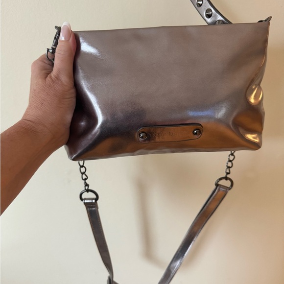 Melie Bianco Metallic Studded Bag - Picture 3 of 10